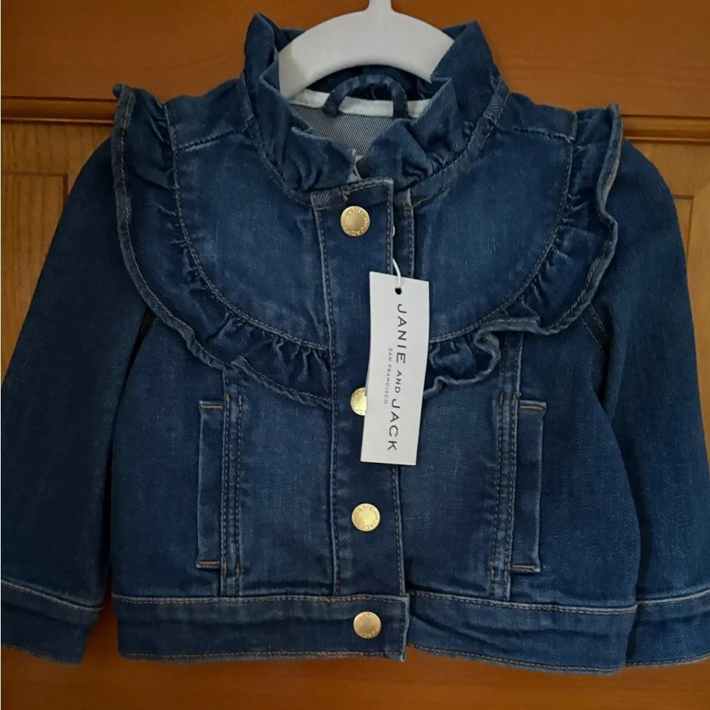 NWT Janie and Jack Ruffled Blue Jean Jacket - Picture 2 of 4